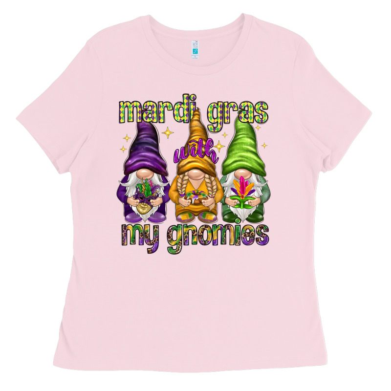 Mardi Gras With My Gnomes Ladies Tee by NancyCooperArtShop | Teevron