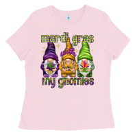 Bubblegum Pink Mardi Gras with my gnomes Ladies Tee - NancyCooperArtShop