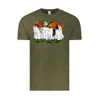 Vintage Olive ghost horses halloween Vintage Tee - CowGirlArtShop