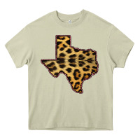Mossy Western Texas Map Leopard Pattern Heavy Core Tee - Bettercallsaul