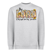 Heather Grey the lord is my light and my salvation Heavyweight Sweatshirt - CowhideDigitalArt