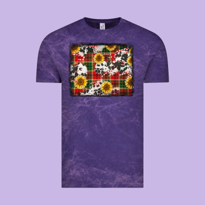 Cowhide Sunflowers Candy Canes Christmas Background Vintage Tee Designed By Jasminsmagicworld