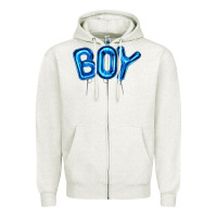 Oatmeal Heather Balloon Boy Zipper Hoodie - Artiststas