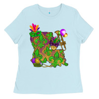 Louisiana Map Mardi Gras Ladies Tee | Teevron