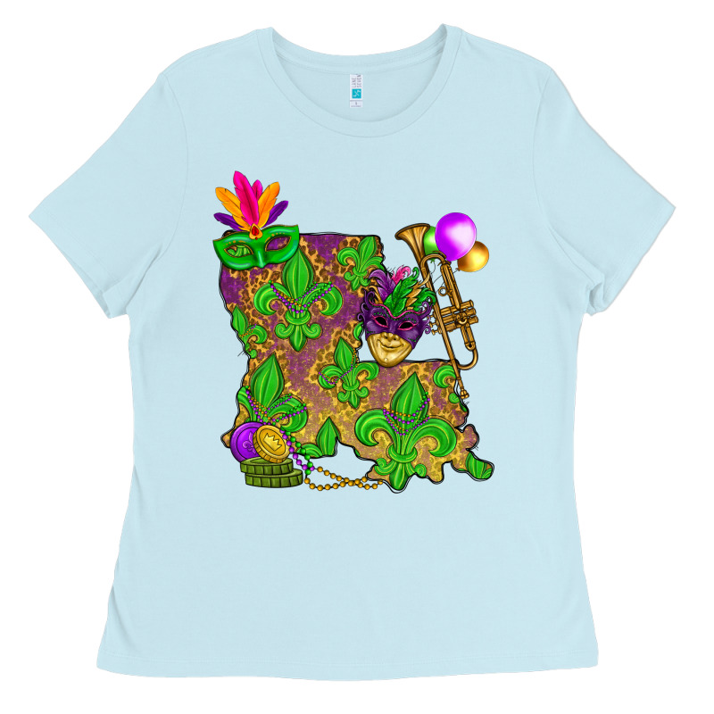 Louisiana Map Mardi Gras Ladies Tee by NancyCooperArtShop | Teevron