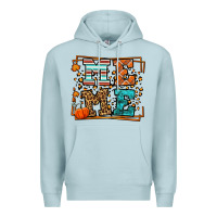Blue Mist Fall Autumn Leopard Meme Premium Hoodie - LillyAllenDesigns