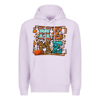 Lilac Fall Autumn Leopard Meme Premium Hoodie - LillyAllenDesigns