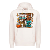 Pale Pink Fall Autumn Leopard Meme Premium Hoodie - LillyAllenDesigns
