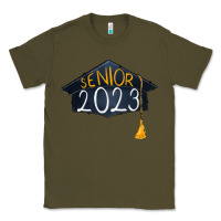 Army Green Senior 2023 graduation png sublimation design down Classic Tee - RanaPortraitStore