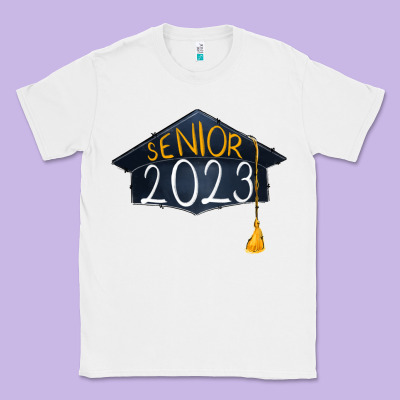 Senior 2023 Graduation Png Sublimation Design Down Classic Tee Designed By Ranaportraitstore