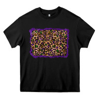 Black mardi gras leopard background Heavy Core Tee - RanaPortraitStore