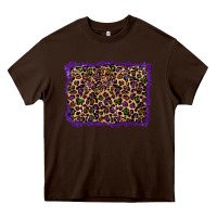 Chocolate Brown mardi gras leopard background Heavy Core Tee - RanaPortraitStore