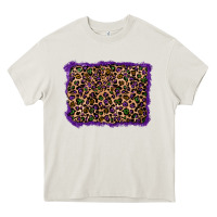 Cream mardi gras leopard background Heavy Core Tee - RanaPortraitStore
