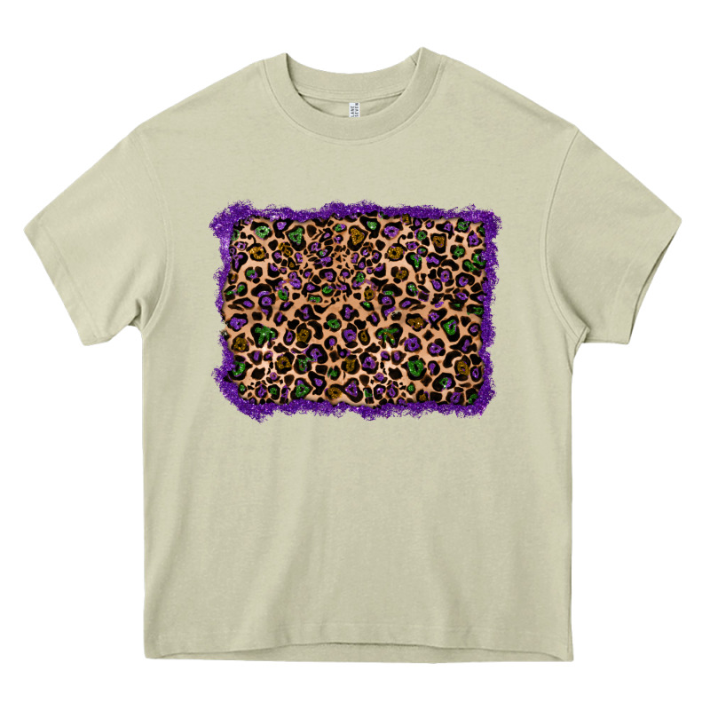 Mardi Gras Leopard Background Heavy Core Tee by RanaPortraitStore | Teevron