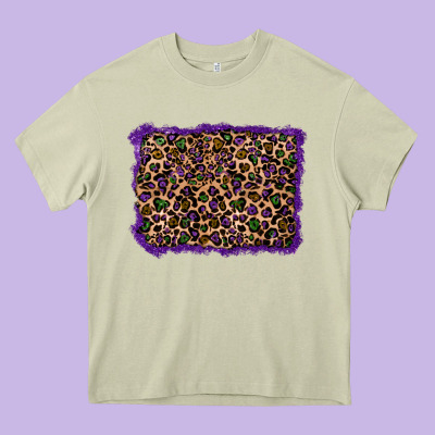 Mardi Gras Leopard Background Heavy Core Tee Designed By Ranaportraitstore
