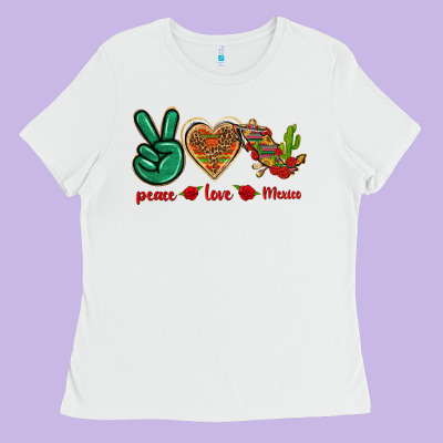 Peace Love Mexico Ladies Tee Designed By Texasbilliewilder