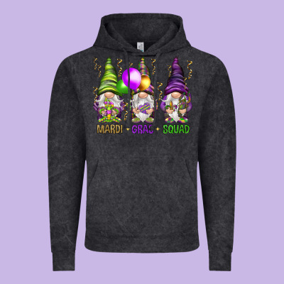 Mardi Gras Squad With Gnomies Vintage Hoodie Designed By Howdyjamesfarm