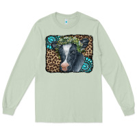 Matcha Floral Cow Leopard Gemstone Long Sleeve Tee - CowCowDesign
