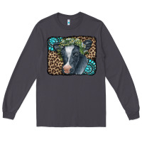 Smoke Floral Cow Leopard Gemstone Long Sleeve Tee - CowCowDesign