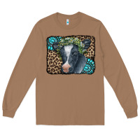 Toasted Coconut Floral Cow Leopard Gemstone Long Sleeve Tee - CowCowDesign