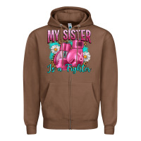 Chestnut Breast Cancer My Sister Is A Fighter Zipper Hoodie - Artiststas
