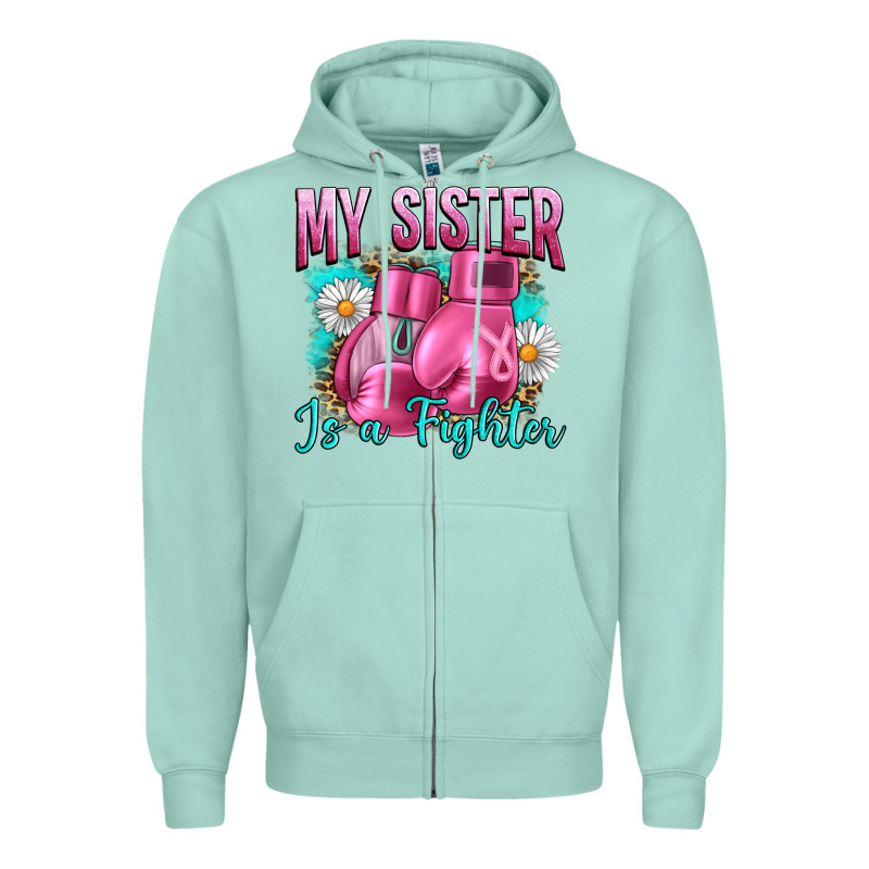 Breast Cancer My Sister Is A Fighter Zipper Hoodie by Artiststas | Teevron