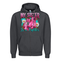 Smoke Breast Cancer My Sister Is A Fighter Zipper Hoodie - Artiststas