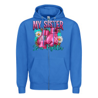True Royal Breast Cancer My Sister Is A Fighter Zipper Hoodie - Artiststas