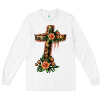 White Flower Cross Long Sleeve Tee - Jasminsmagicworld