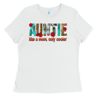 White Auntie Like a Mom Only Cooler Ladies Tee - texasbilliewilder