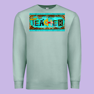 Teacher License Plate Premium Sweatshirt Designed By Barkaloodesign