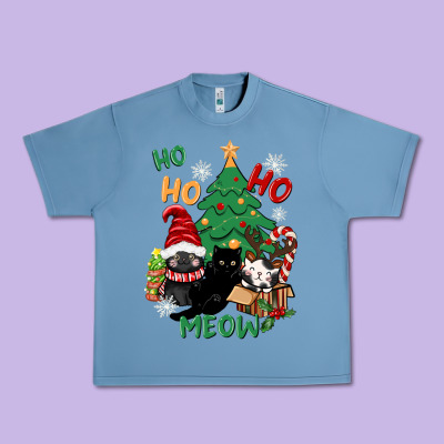 Ho Ho Ho Meow Urban Heavy Tee Designed By Cowgirlartshop