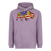Lavender bison amerıcan flag Heavyweight Hoodie - BarkalooDesign
