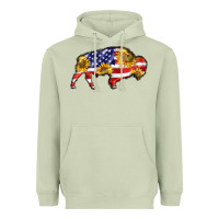 Matcha bison amerıcan flag Heavyweight Hoodie - BarkalooDesign