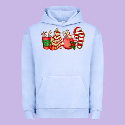 Christmas Tree Cake And Coffee Cups Ado Urban Hoodie Designed By Adodesignshop