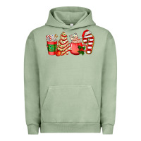 Pigment Oil Green christmas tree cake and coffee cups ado Urban Hoodie - AdoDesignShop
