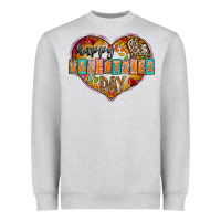 Heather Grey Happy Valentınes Day Heavyweight Sweatshirt - CowhideDigitalArt