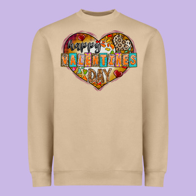 Happy Valentınes Day Heavyweight Sweatshirt Designed By Cowhidedigitalart