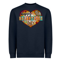 Navy Happy Valentınes Day Heavyweight Sweatshirt - CowhideDigitalArt