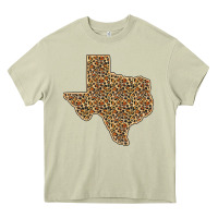 Mossy Western Texas Map Leopard Pattern Heavy Core Tee - Bettercallsaul