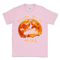 Bubblegum Pink Halloween Witch On Motorcycle Cat & Moon Salem Witch Trials Premium Classic Tee - trangStudio
