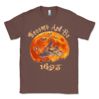Chestnut Halloween Witch On Motorcycle Cat & Moon Salem Witch Trials Premium Classic Tee - trangStudio