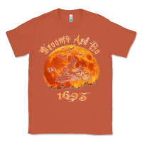 Copper Halloween Witch On Motorcycle Cat & Moon Salem Witch Trials Premium Classic Tee - trangStudio