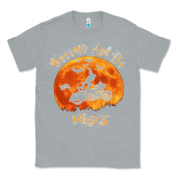 Heather Grey Halloween Witch On Motorcycle Cat & Moon Salem Witch Trials Premium Classic Tee - trangStudio