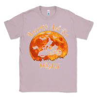 Lilac Halloween Witch On Motorcycle Cat & Moon Salem Witch Trials Premium Classic Tee - trangStudio