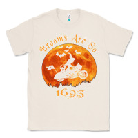 Natural Halloween Witch On Motorcycle Cat & Moon Salem Witch Trials Premium Classic Tee - trangStudio
