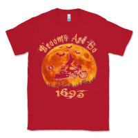 Red Halloween Witch On Motorcycle Cat & Moon Salem Witch Trials Premium Classic Tee - trangStudio