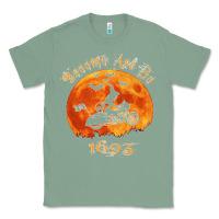 Sage Halloween Witch On Motorcycle Cat & Moon Salem Witch Trials Premium Classic Tee - trangStudio