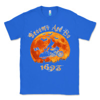 True Royal Halloween Witch On Motorcycle Cat & Moon Salem Witch Trials Premium Classic Tee - trangStudio