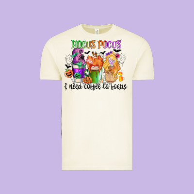 Hocus Pocus I Need Coffee To Focus Vintage Tee Designed By Cowgirlartshop